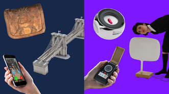 ‘Normal’ objects (left) exist in reality. Speculative objects (right) show possible alternative realities and futures: such as our democracy-strengthening Obliviscis pill, the communicator from Star Trek or the robot by Dunne and Raby.